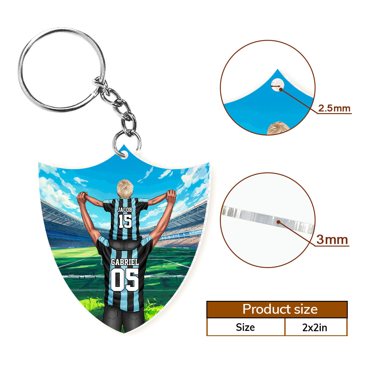 Soccer Dad & Daughter/Son -  Personalized Acrylic Keychain DSAKN72