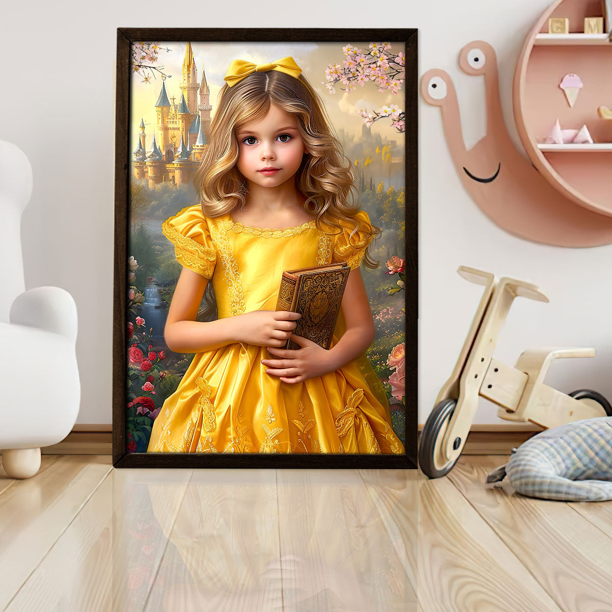 Princess With Book - Personalized Poster DSPTPHA1084TA