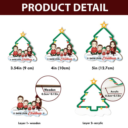 Family Countdown To Christmas - Personalized Wood & Acrylic Ornament DSWAODPA2193D