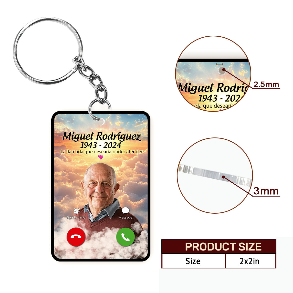 La Llamada Que Desearía Poder Atender - Personalized Acrylic Keychain DSAKHLN1983TA