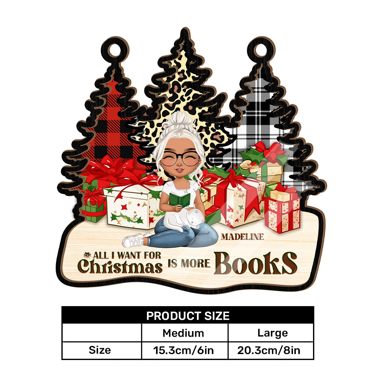 All I Want For Christmas Is More Books - Personalized Window Hanging Suncatcher DSWHSCLN1456D