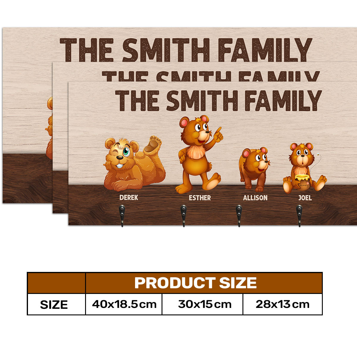 The Bear Family - Personalized Key Holder DSUWKHCSDN1957L