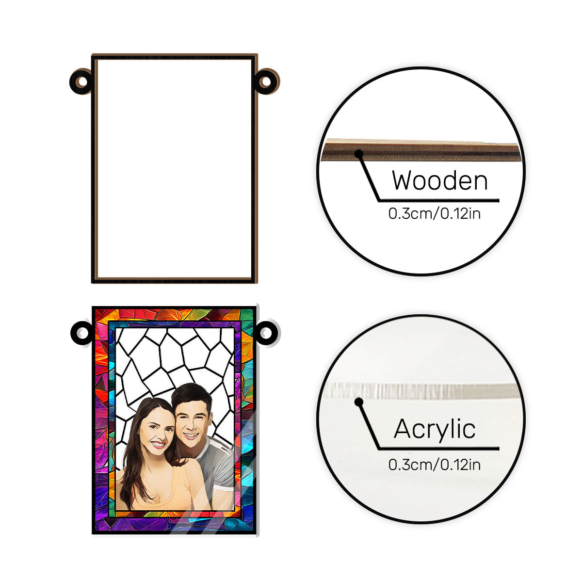 Love You More Every Day Custom Photo - Personalized Window Hanging Suncatcher DSWHSCHLN1879M