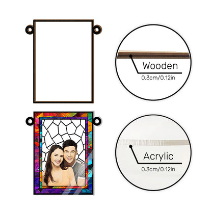 Love You More Every Day Custom Photo - Personalized Window Hanging Suncatcher DSWHSCHLN1879M