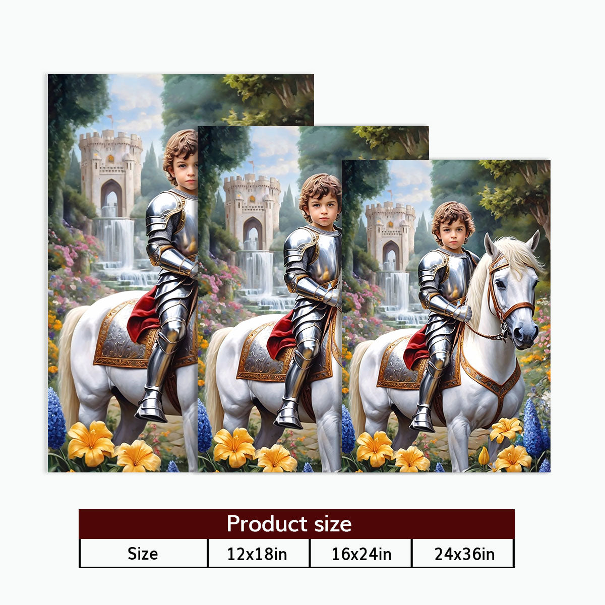 Little Knight Riding Horse - Personalized Poster DSPTDHA1300M